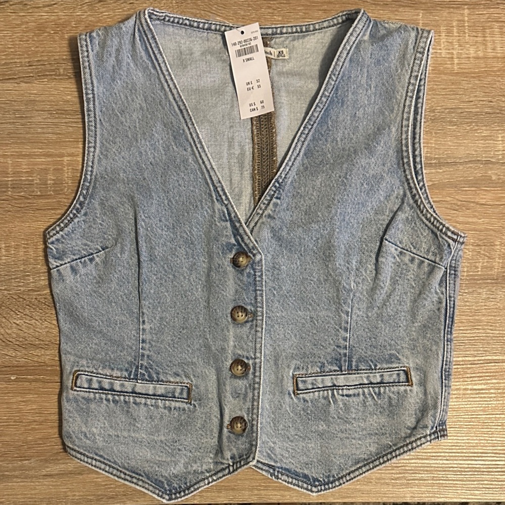 Abercrombie & Fitch Light Blue Denim Vest